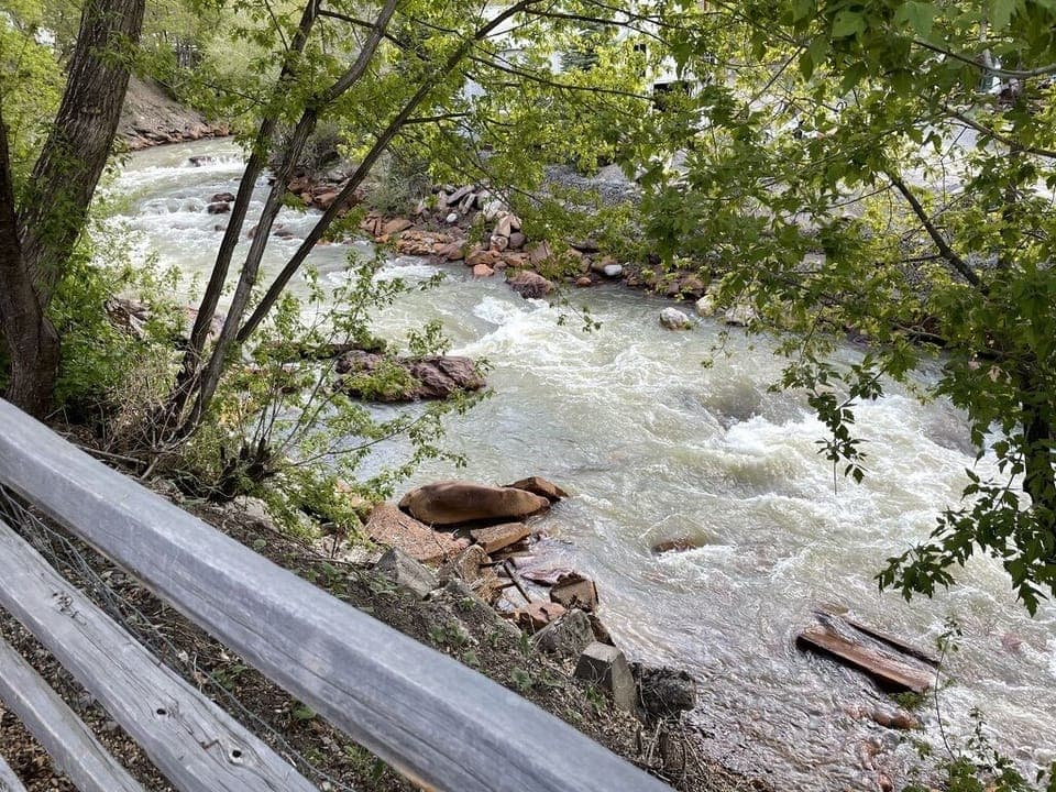 In the back of the building we have our amazing Uncompahgre River. 