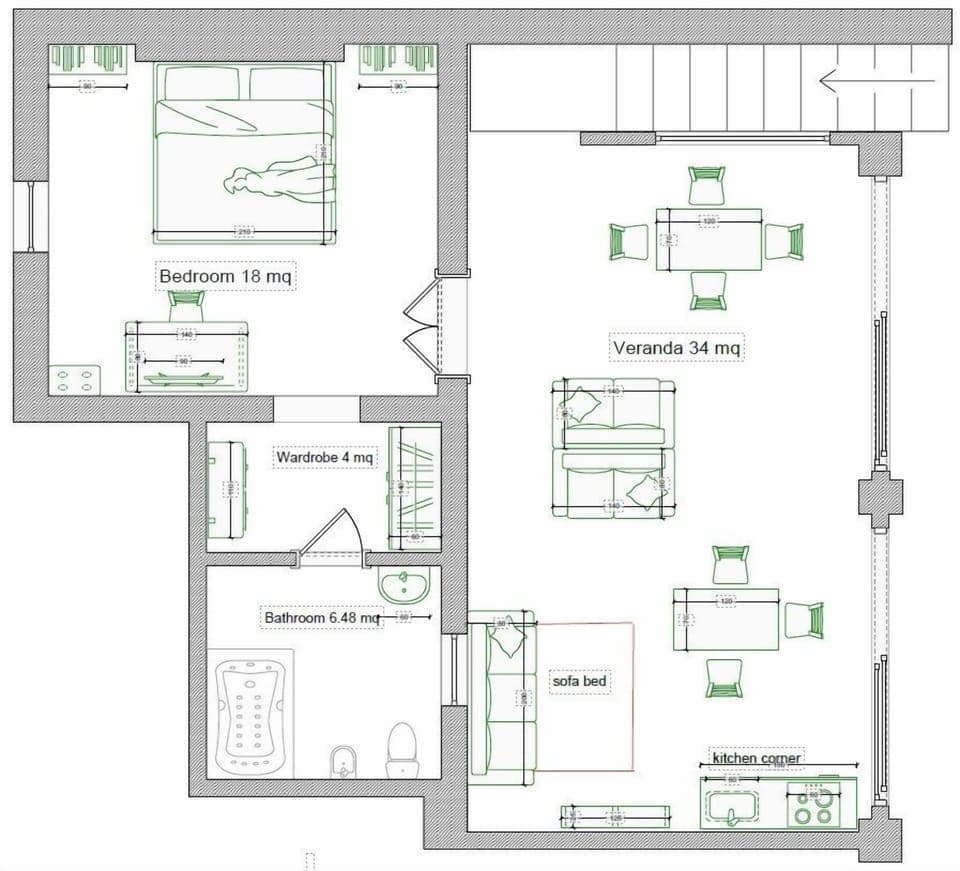 Grundriss Junior Suite con Veranda