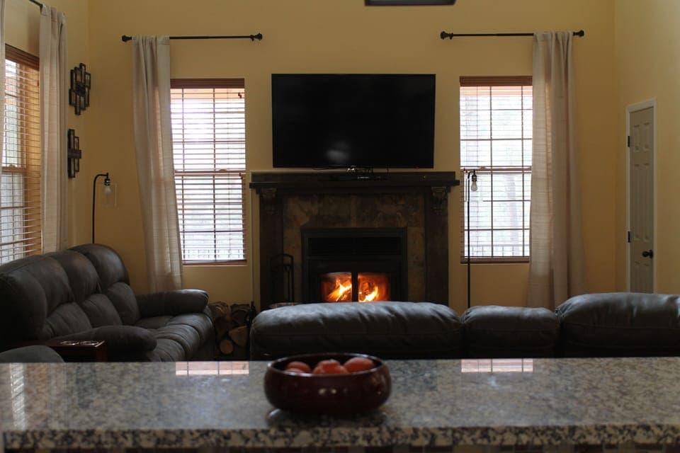 Living room with plenty of seating. 