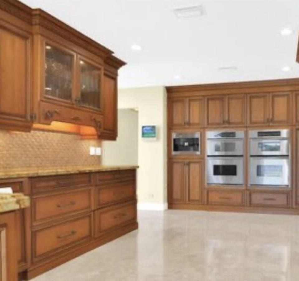 Gourmet kitchen with 2 convection ovens & 2 microwaves.