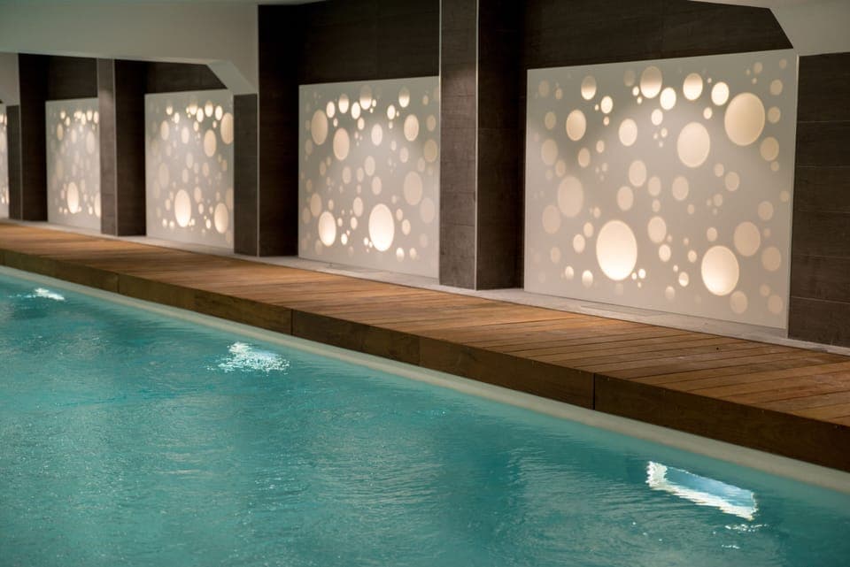 Indoor pool, open 8:00 AM to 10:00 PM, sun loungers