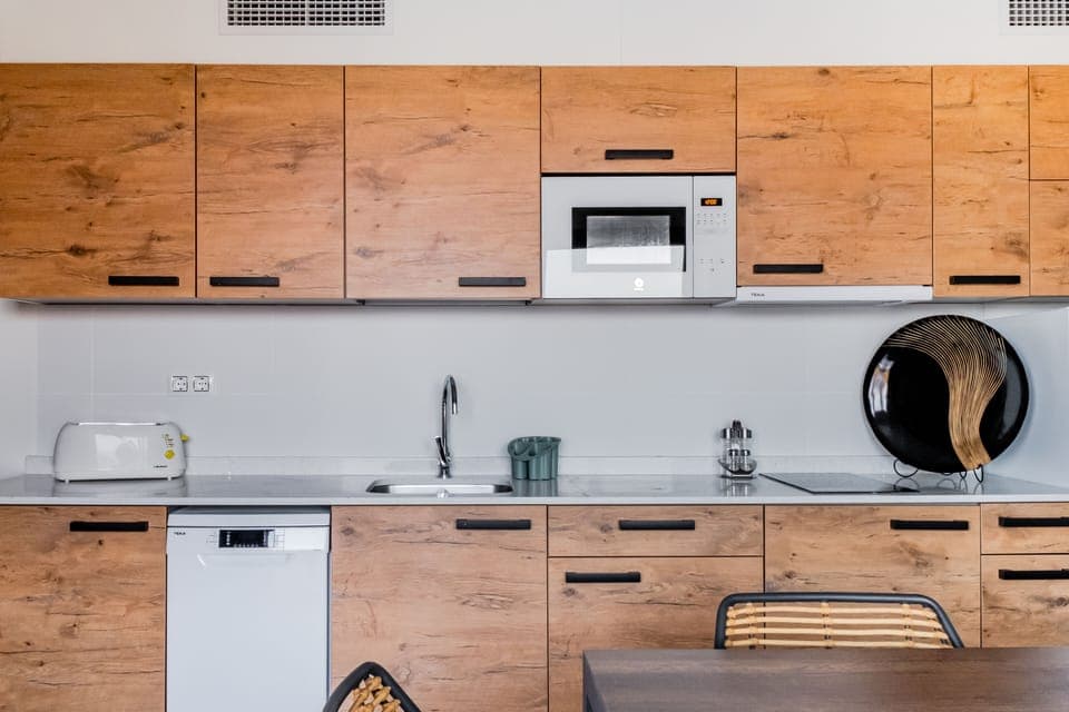 Fridge, microwave, stovetop, dishwasher