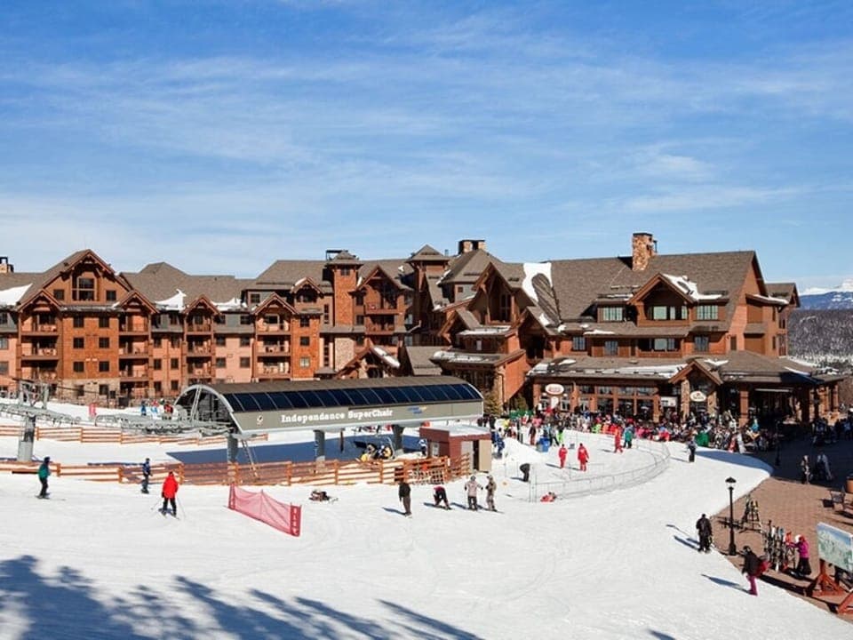 slopeside from mountain facing back side of resort