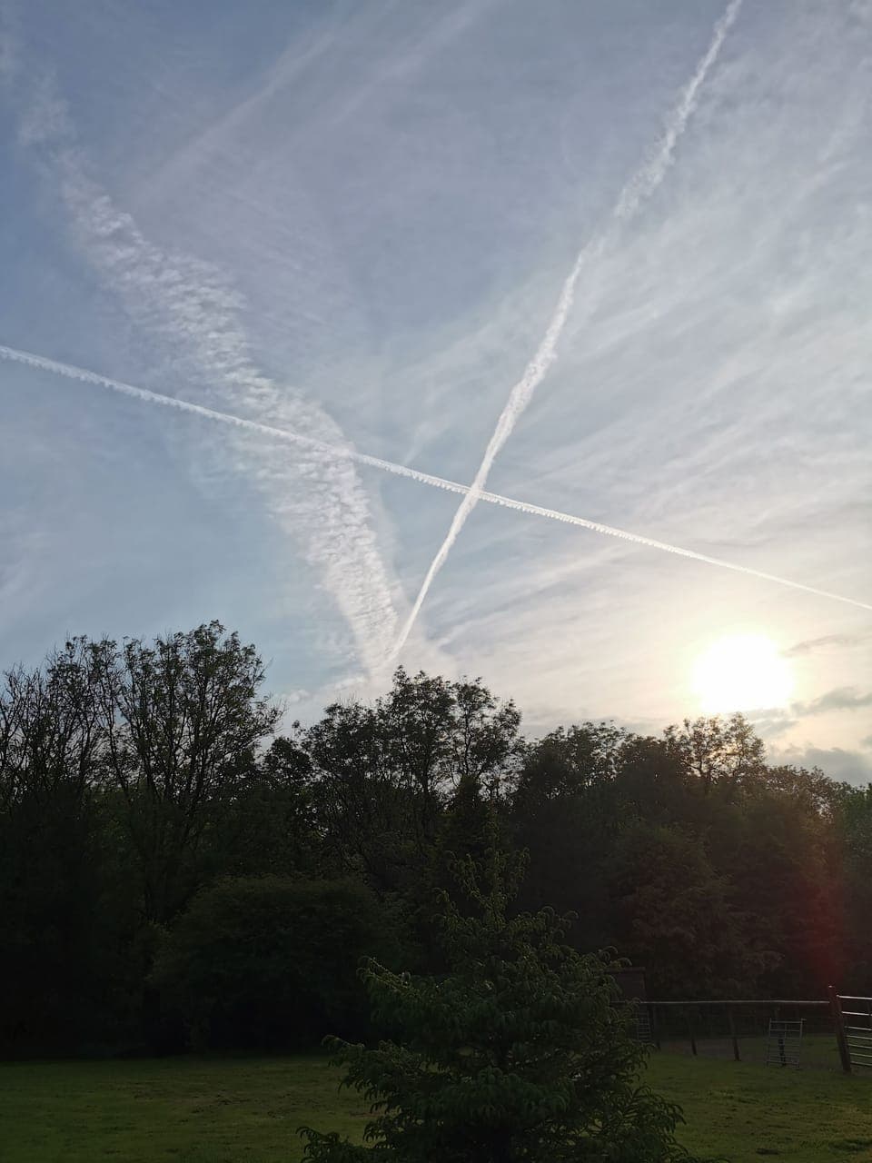 Watching the sun set from the hot tub. 
