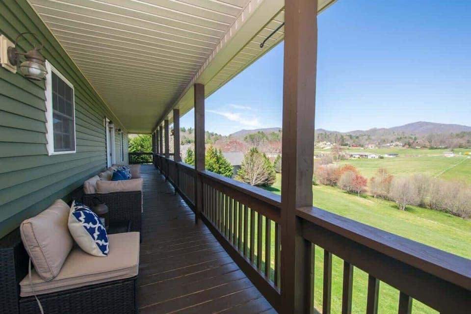 Enjoy the view of the mountain from the rear deck while resting.