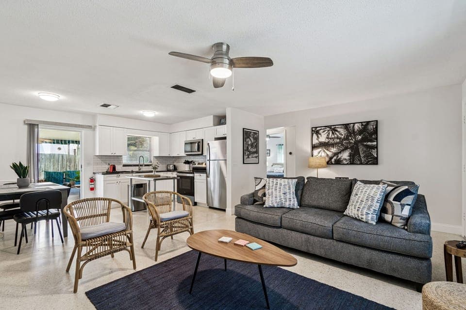 Living room with smart TV