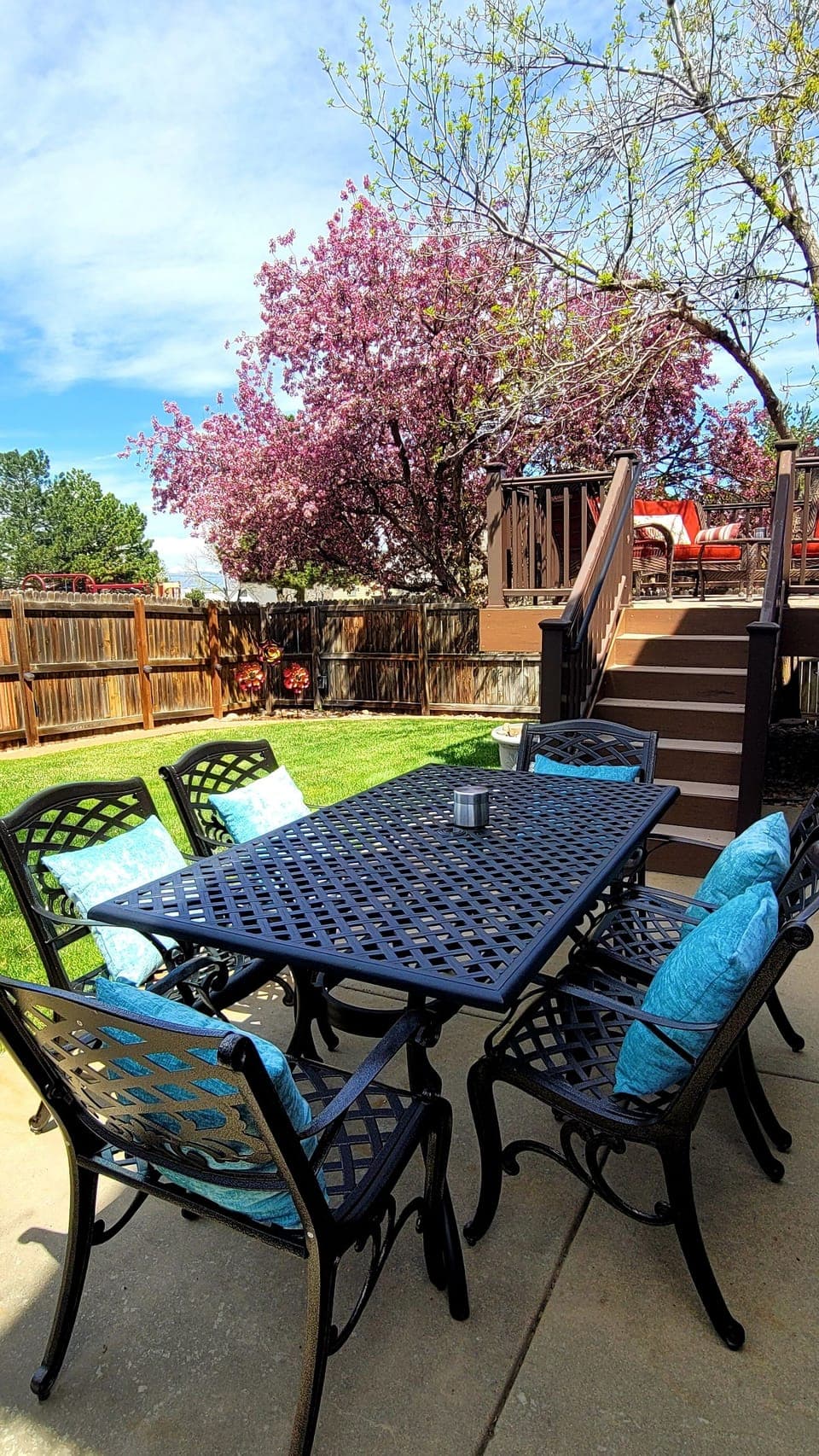 Lovely backyard to relax in. 