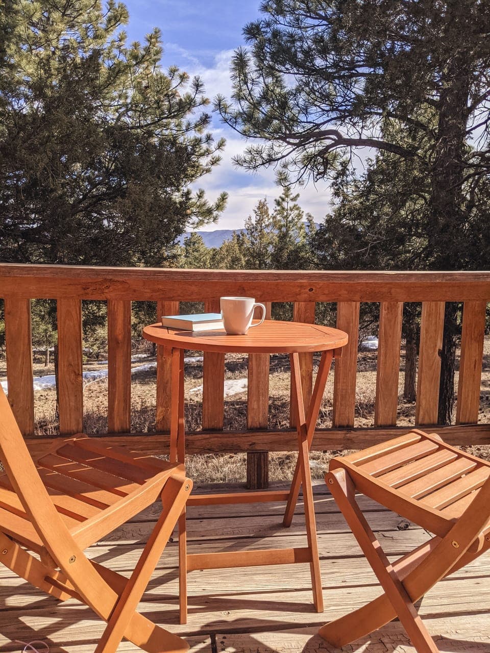 Private deck off the primary bedroom is the perfect place to enjoy a quiet moment