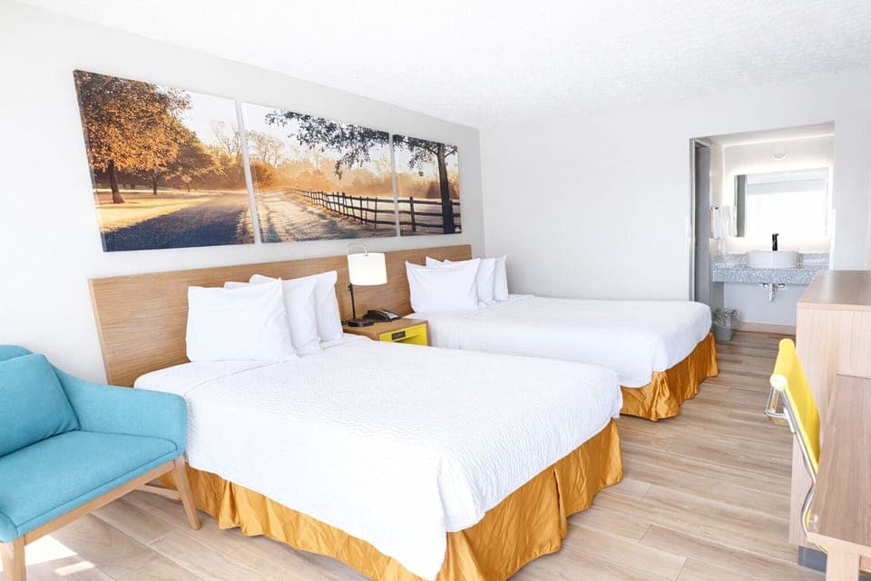 Room, 2 Double Beds, Non Smoking | Desk, blackout drapes, free cribs/infant beds, free WiFi