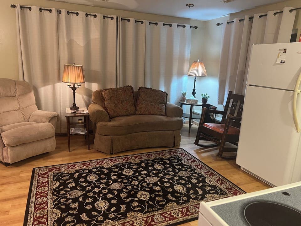 Very comfortable cozy recliner and love seat.