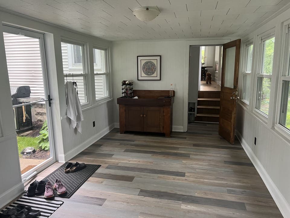 Breezeway - connects the backyard to the house and garage. 