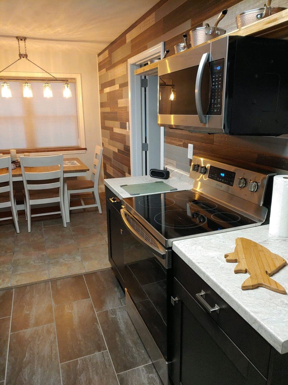 Close up of the kitchen. 