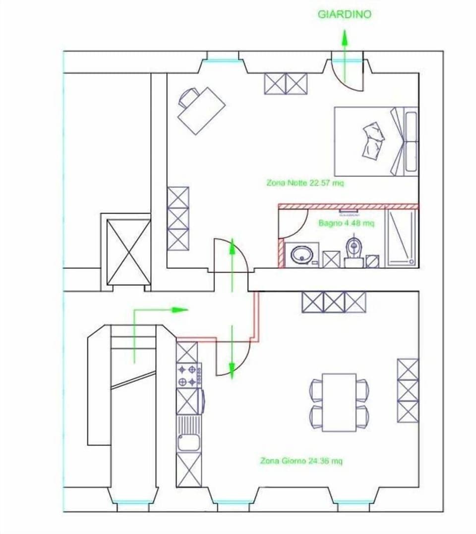 Questa è la piantina dell'appartamento