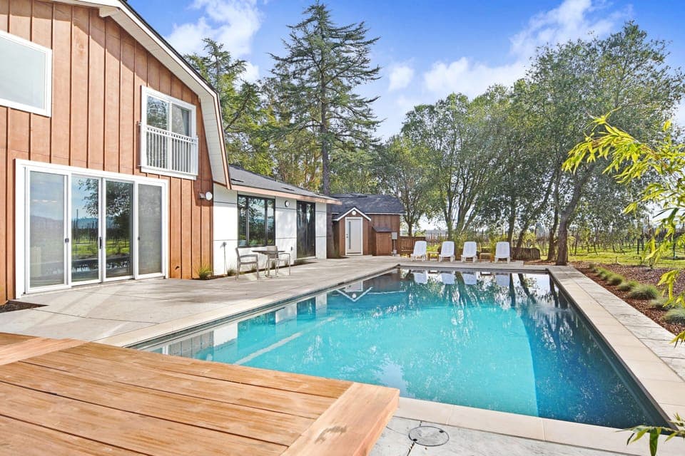 Backyard with oversized pool