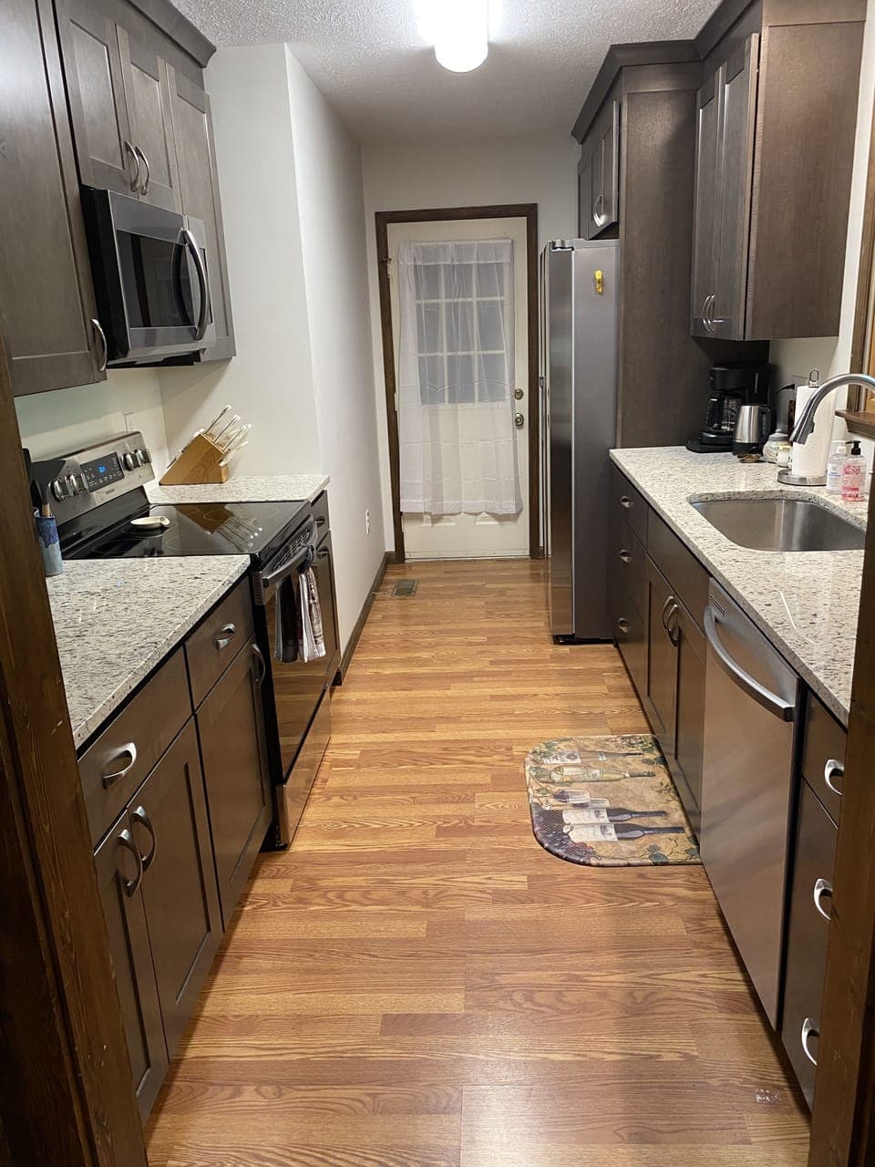 Kitchen is well-stocked with everything you need to cook at home.
