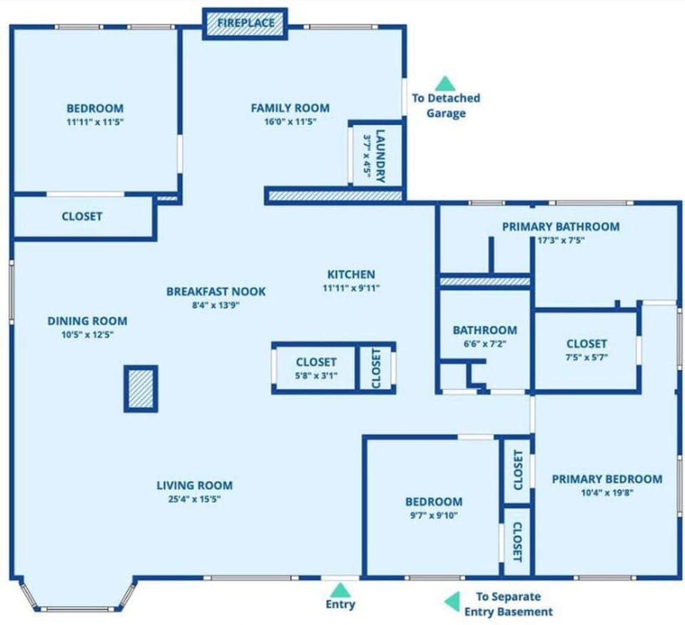 Main level layout.