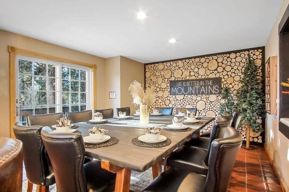 Dining area with access to the private outdoor deck