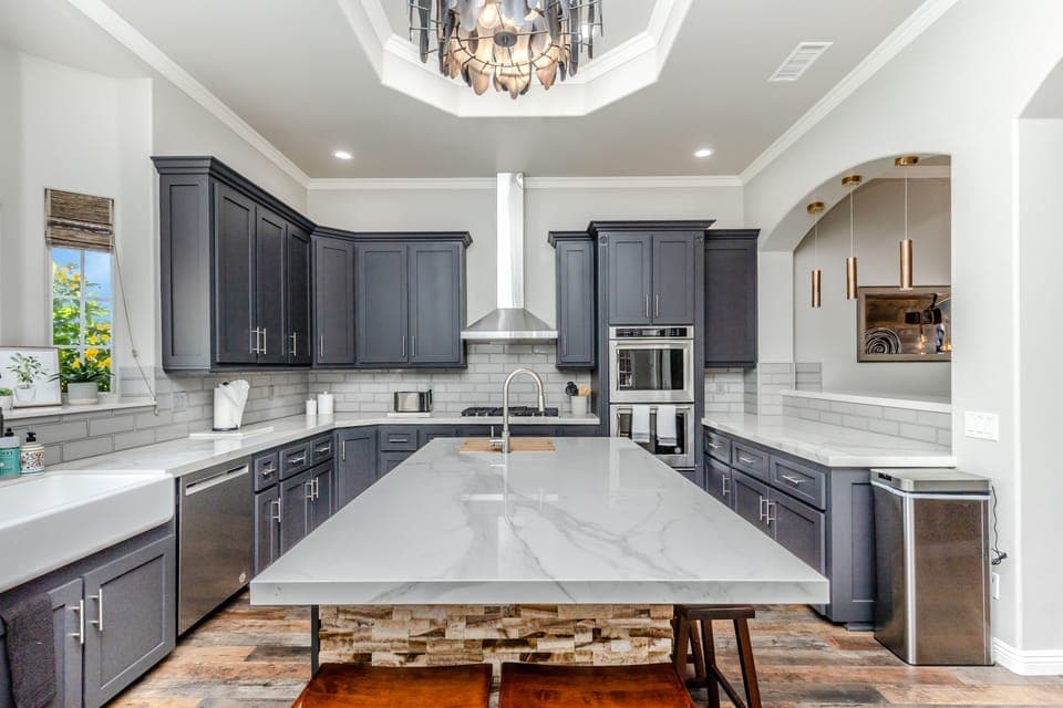 Grand Kitchen with Bar Stool Seating 