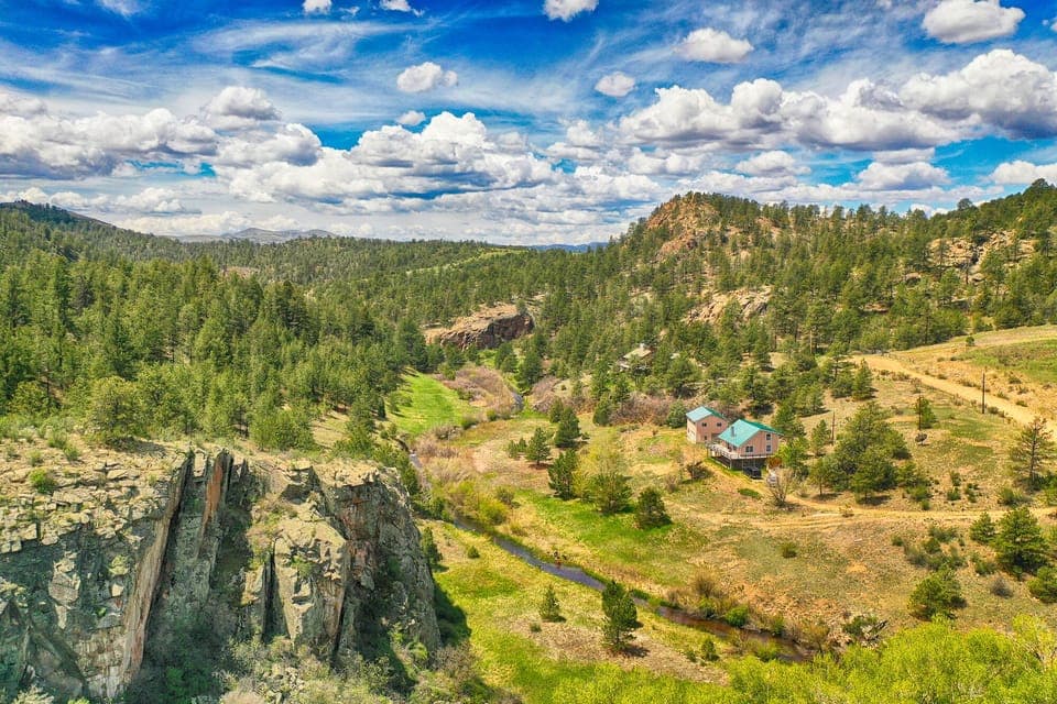 Arial view of property