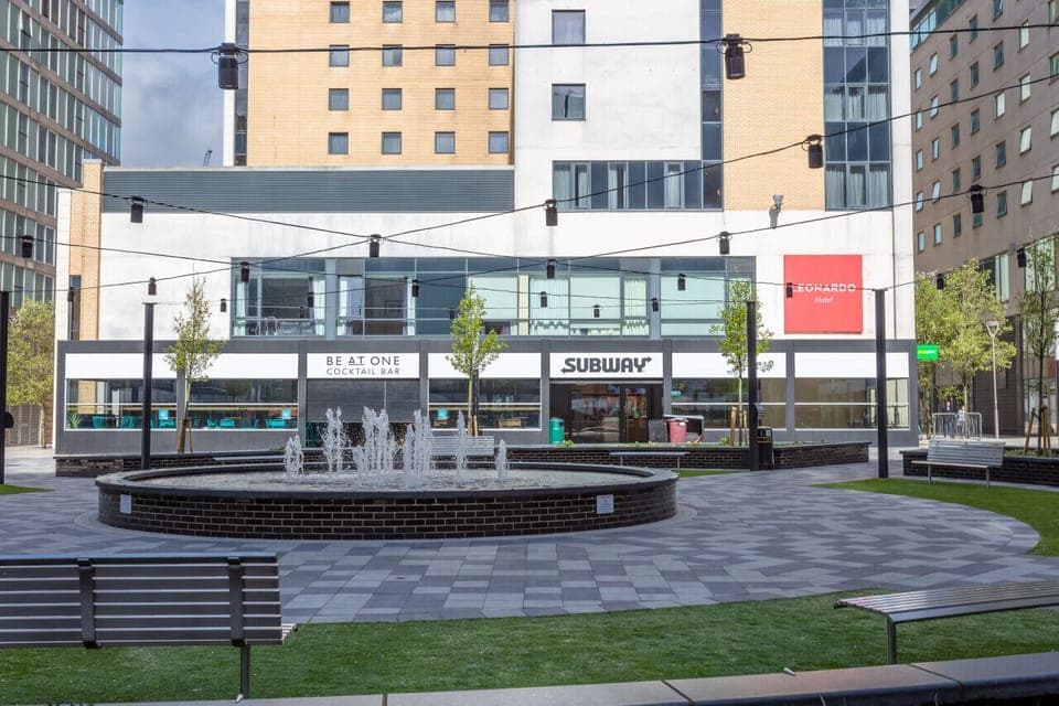 The apartment is located at The Hub where you have a range of shops, restaurants, bars and cafe's just a stone's throw away.