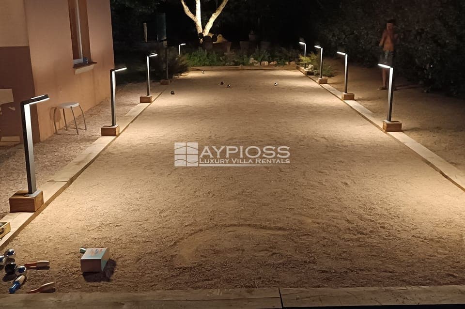 petanque court at night
