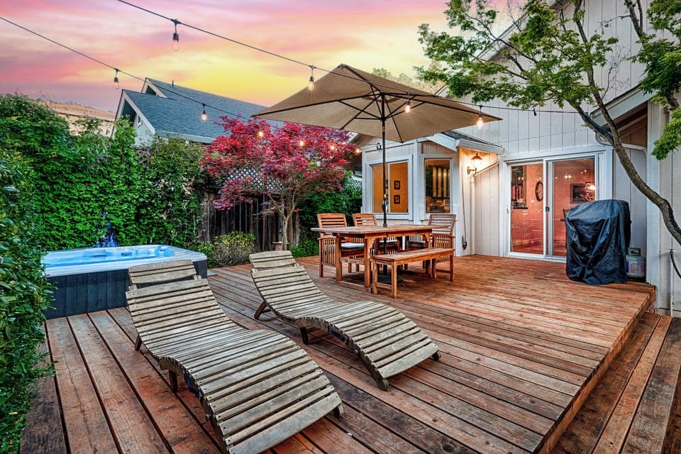 Catch a beautiful sunset sky from the deck