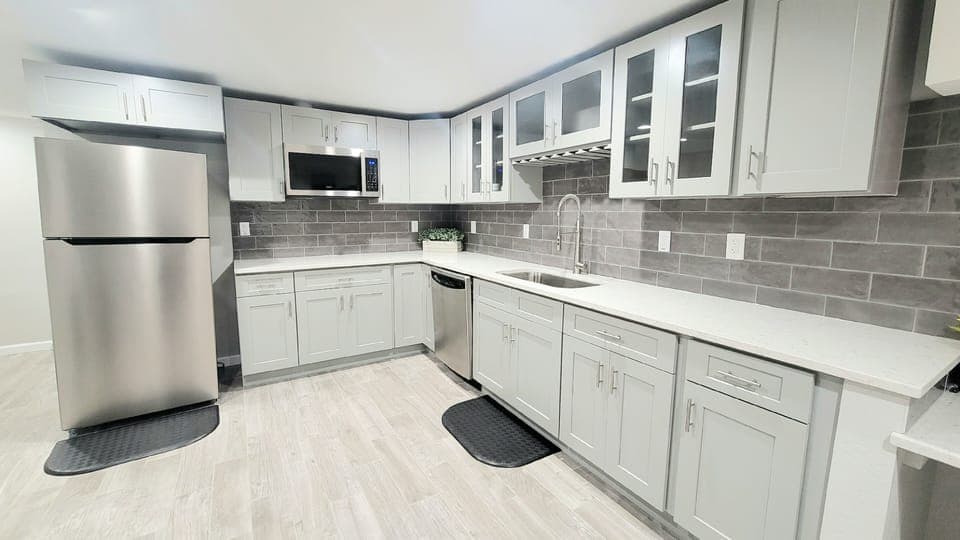 Kitchenette with stainless steel appliances 