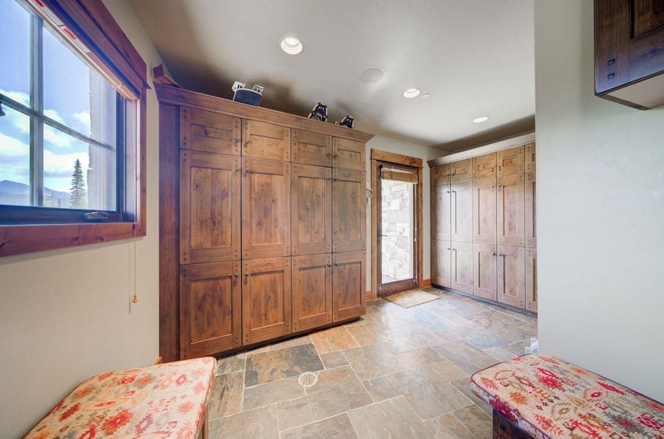 Ski in and out entry and exit.