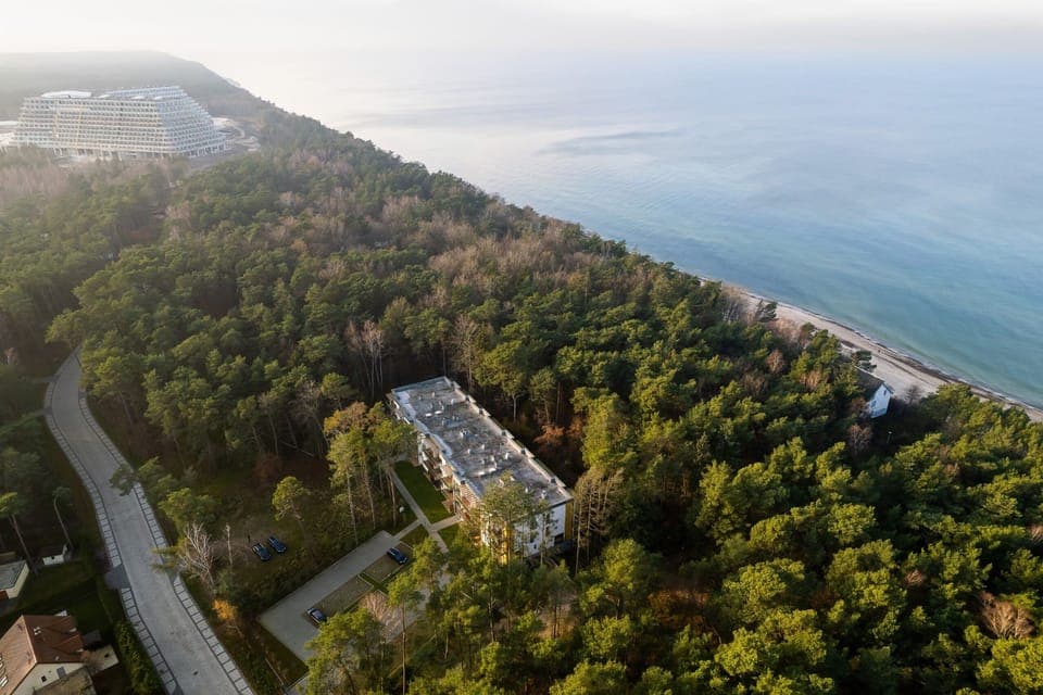 The apartment is located right on the seafront.