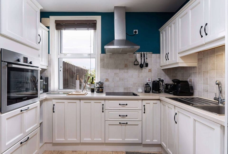 Our modern kitchen is stocked with everything you need for prepping & serving.