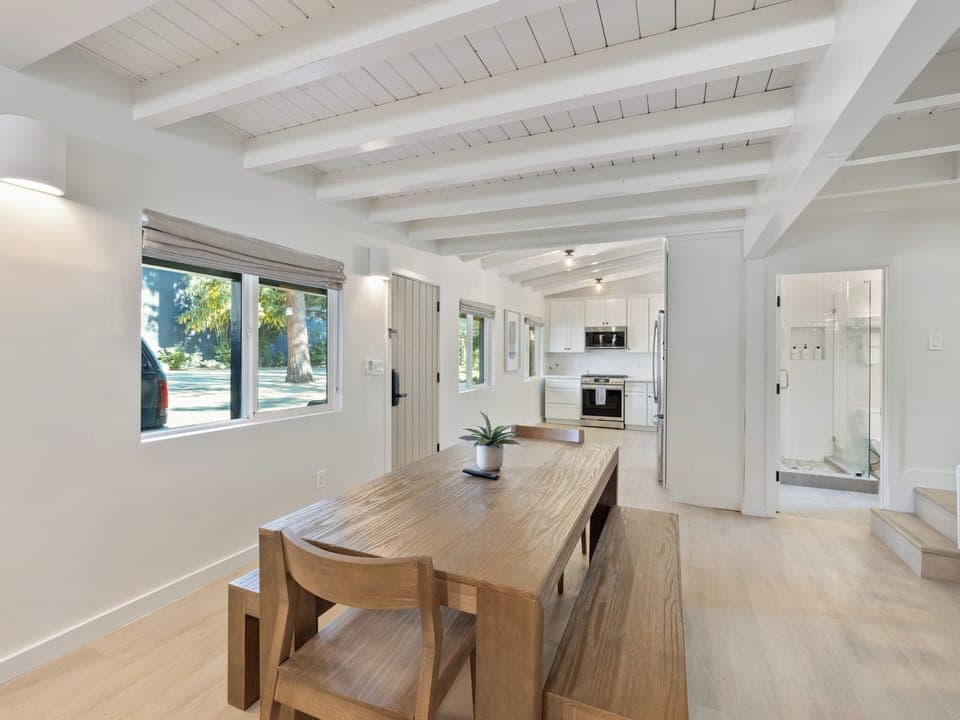 Dining area with seating.