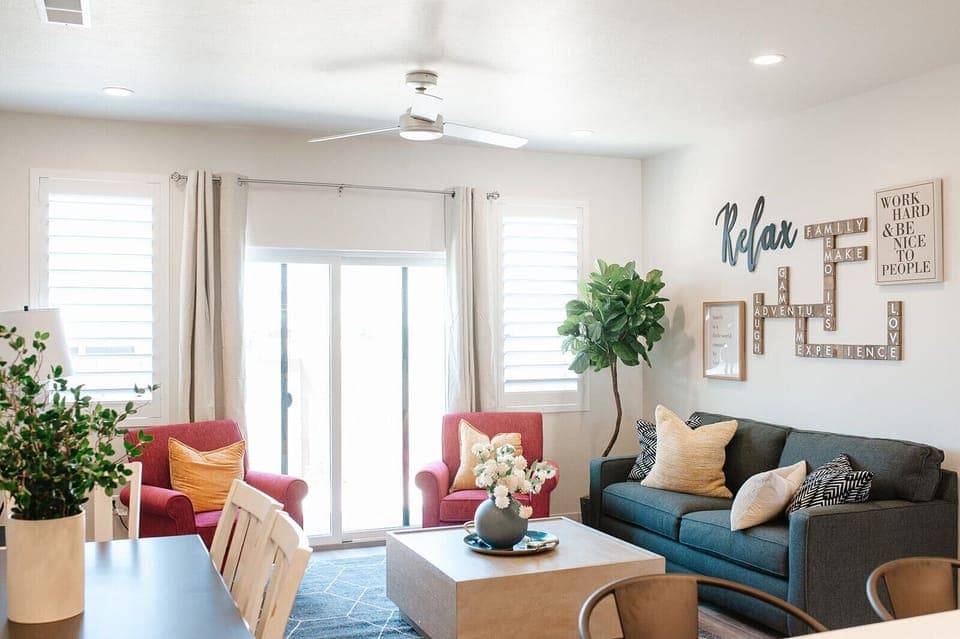 Bright living space with easy patio access — great for family gatherings and BBQs.