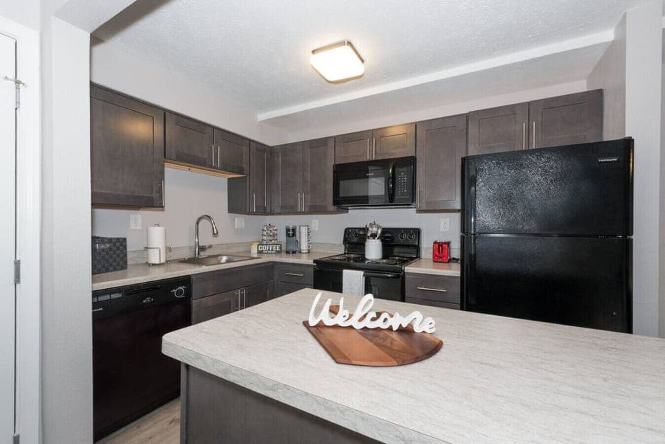 Fully equipped kitchen with modern appliances