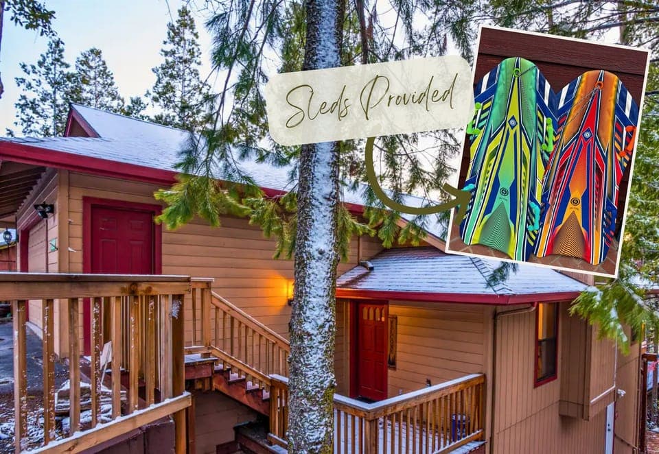 A Cozy Cabin in the Woods Wouldn't be Complete Without Some Sleds for those Winter Wonderland Snow Storms!