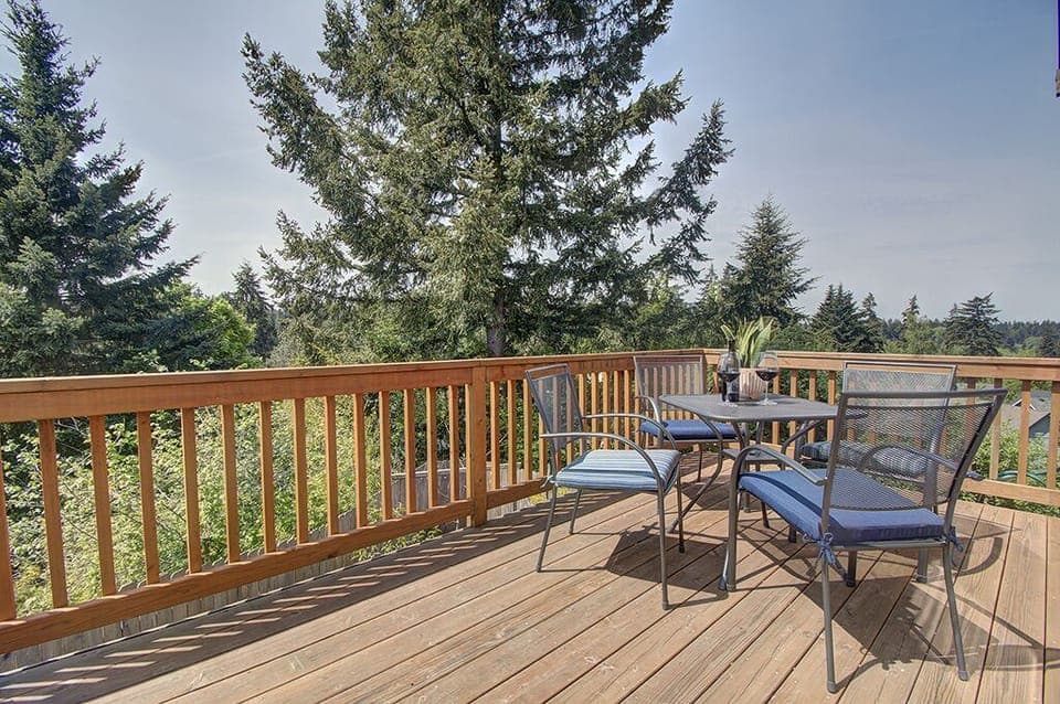 Relax on the back balcony!