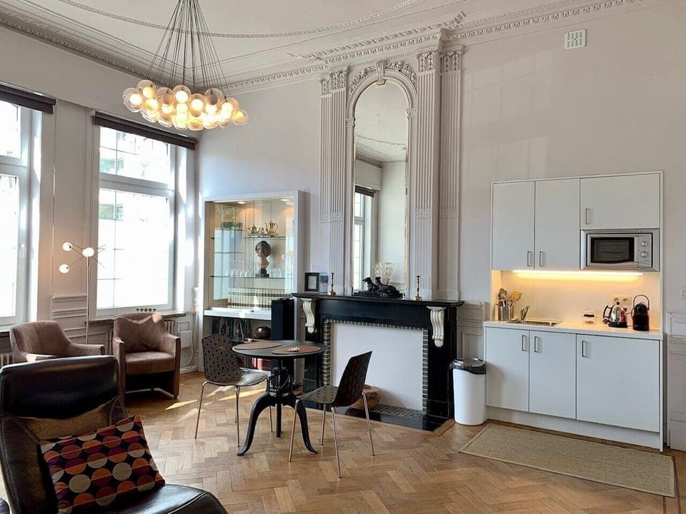 Superior Apartment, 1 King Bed | Living area | Flat-screen TV