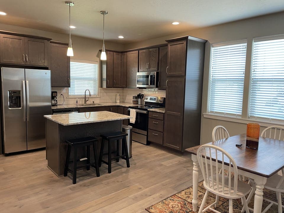 Downstairs kitchen and eating area 
