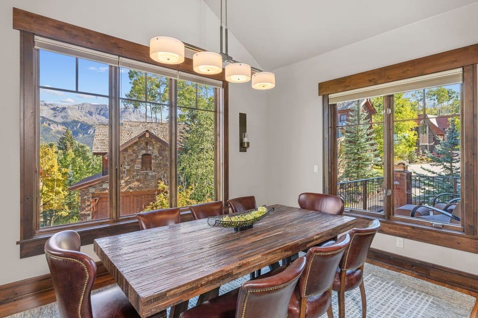 dining area with amazing views and seating for eight