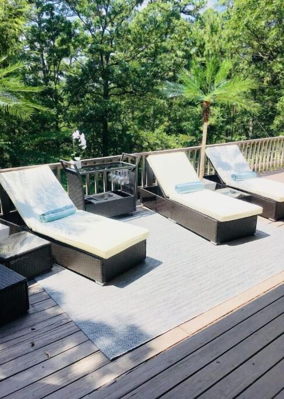 Private back yard with a great deck to enjoy nature. 