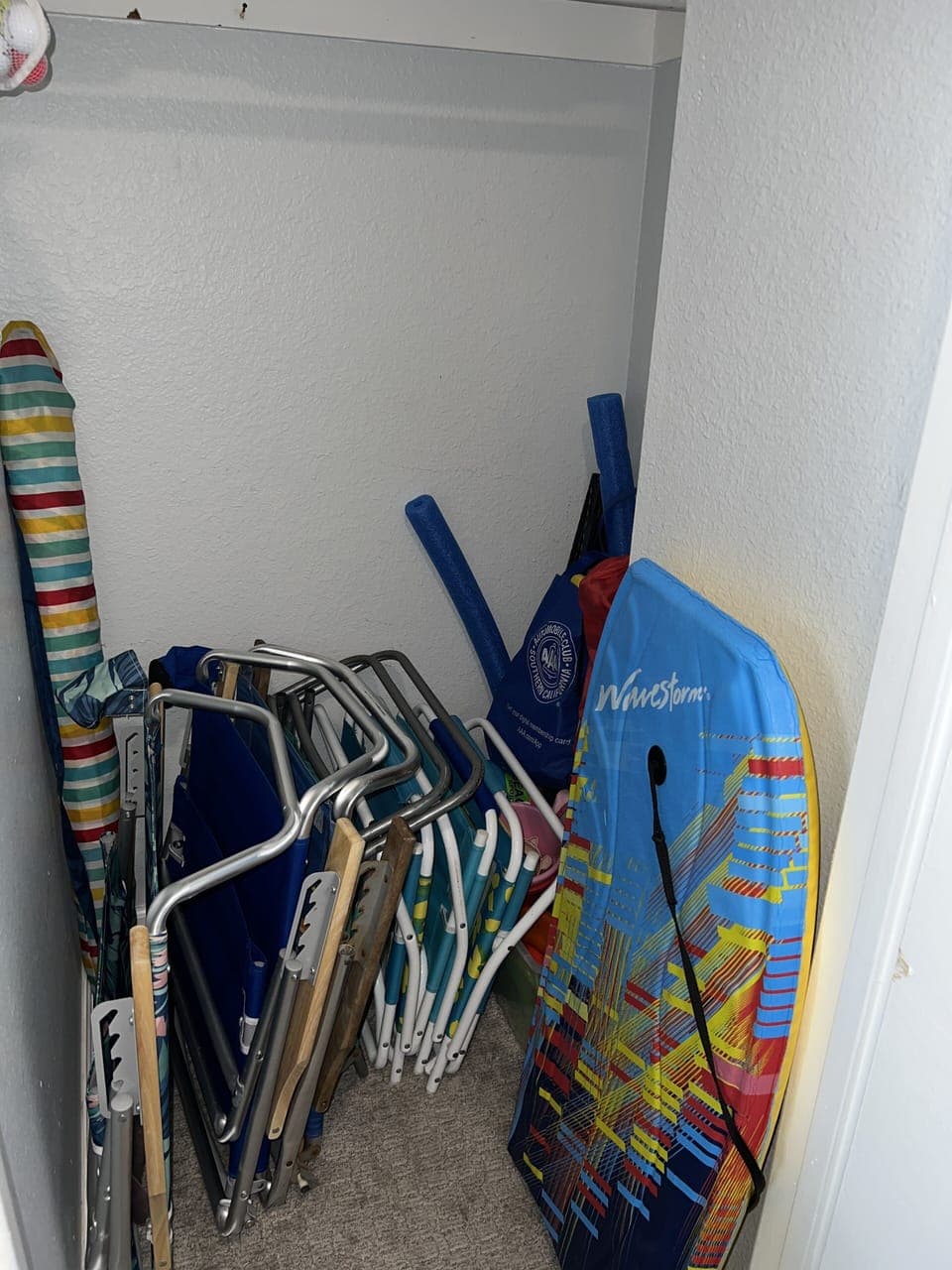 Beach Chairs,Umbrella, Bogey Board, Frisbees, Paddle Ball, Putters an Golf Balls