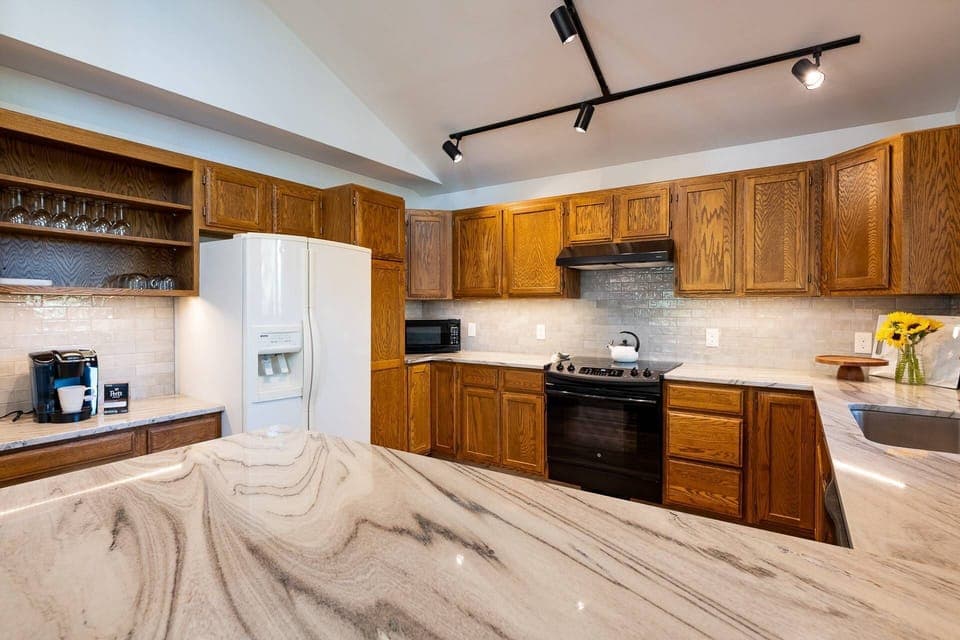 A kitchen full of all the amenities you need for your home away from home
