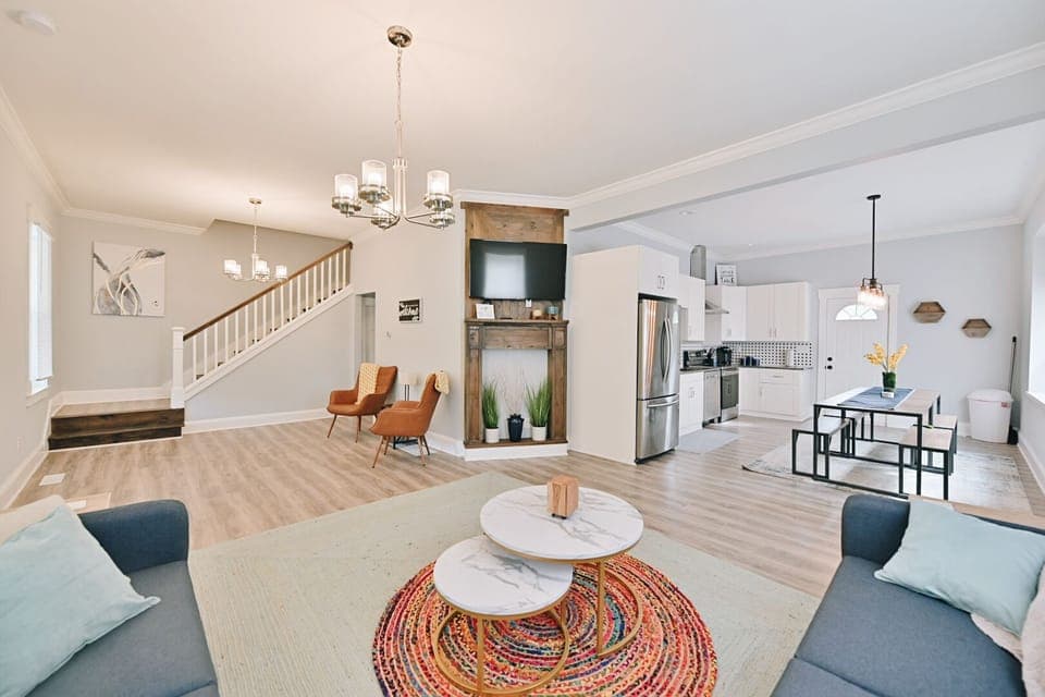 cozy up in our luxurious living room