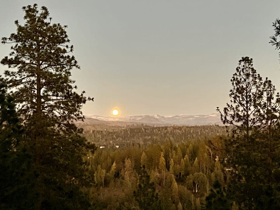 A Full Moon Rising over the snow covered Sierras and Yosemite!