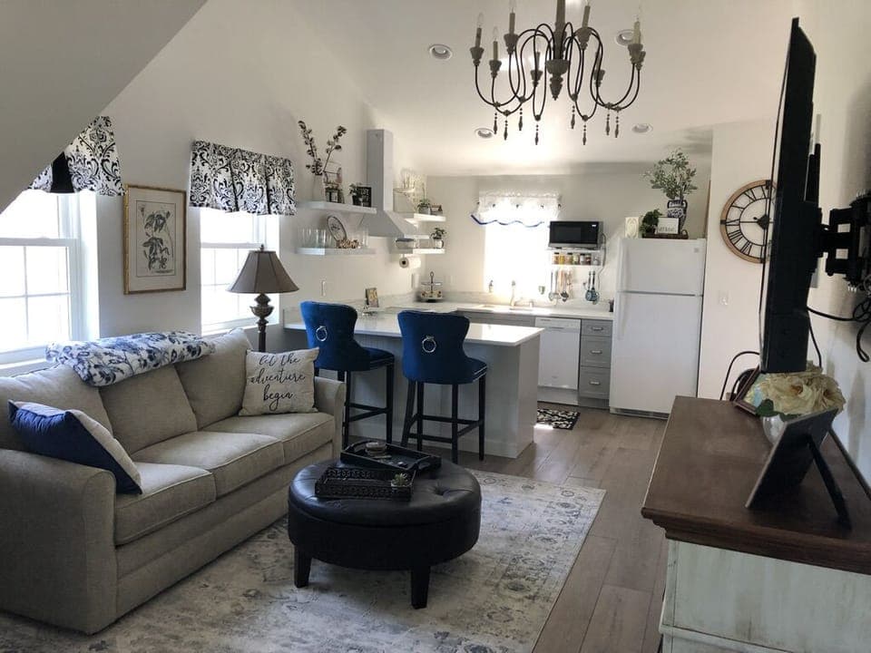 Living space with Lazy Boy Sleeper Sofa