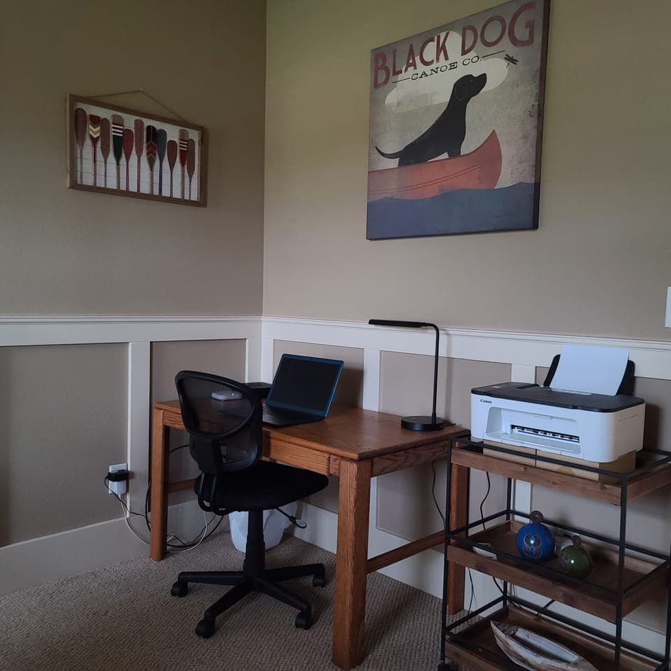 Office desk and printer