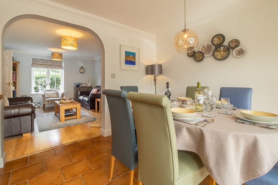 Ground floor: The dining area leads to the sitting room