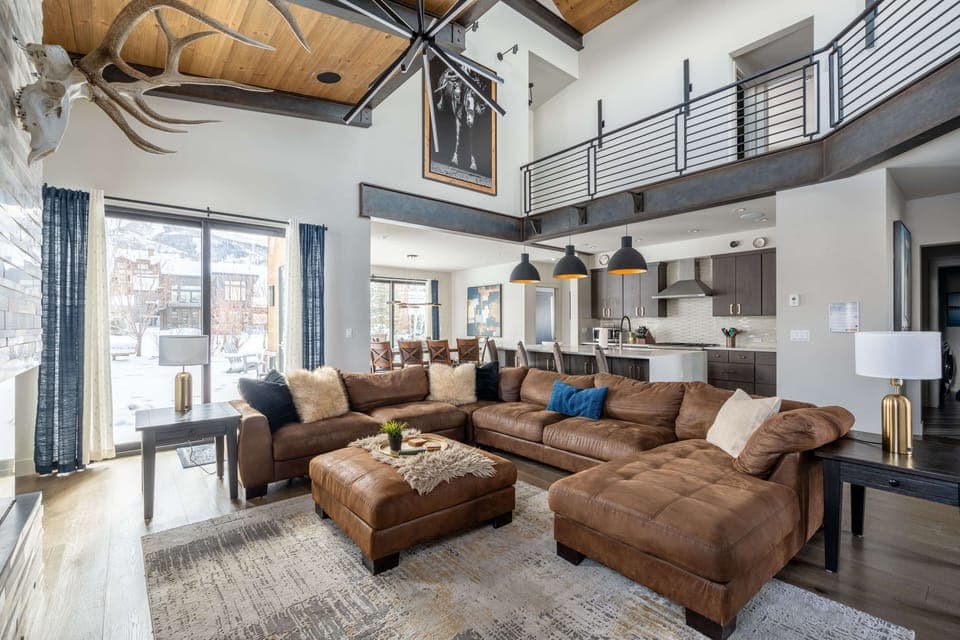 An open concept six bedroom home at the foothills of Steamboat Resort