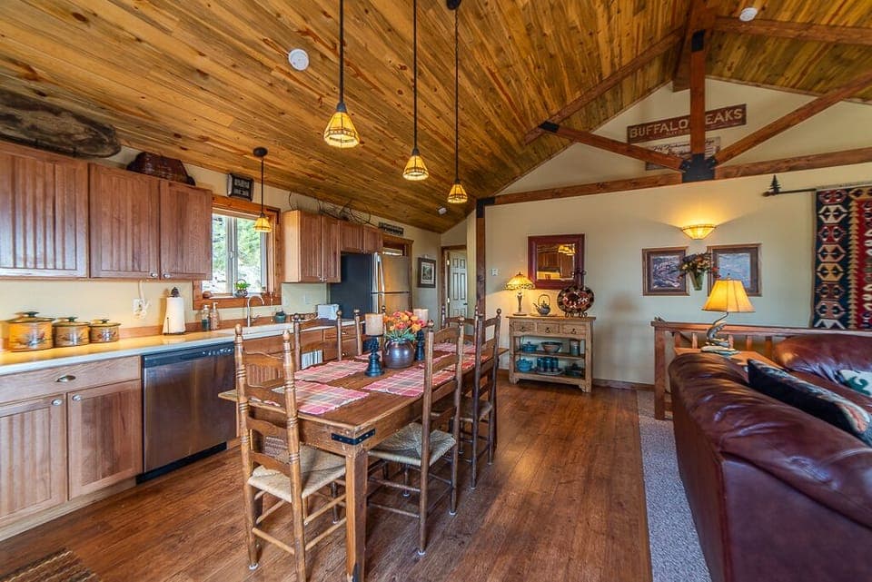 Plenty of counter space and fully stocked cabinets help to make this better than home!