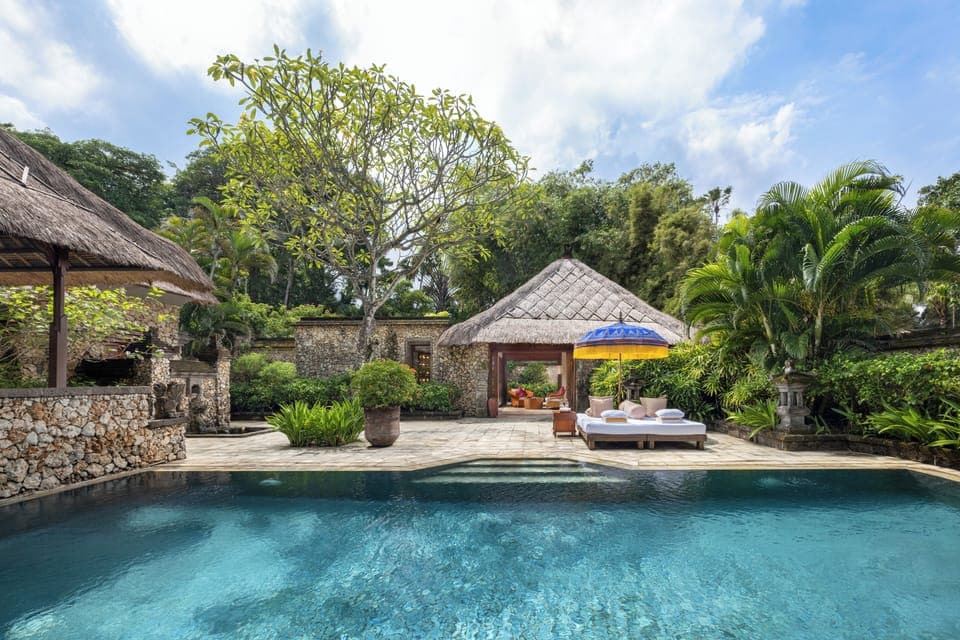 Luxury Villa, Private Pool, Partial Ocean View | Living area | 43-inch LCD TV with satellite channels, TV, DVD player