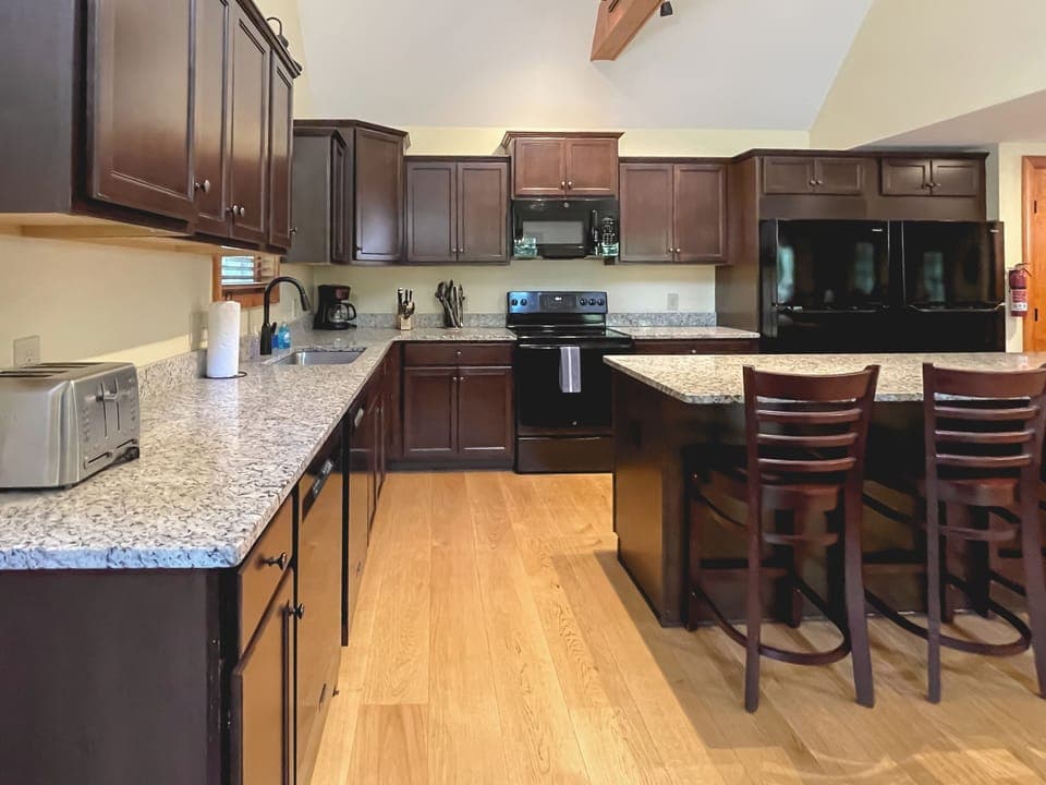 Fully Stocked Kitchen with ample prep space
